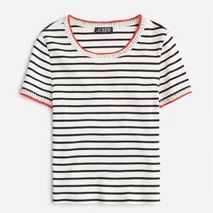J. Crew Vintage Rib Shrunken T-shirt with Contrast Stitch in Stripe: Small